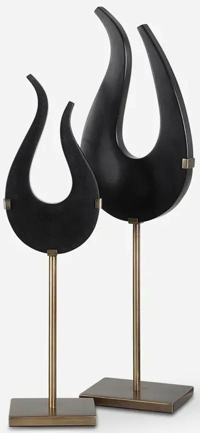 Black Flame Sculptures, S/2