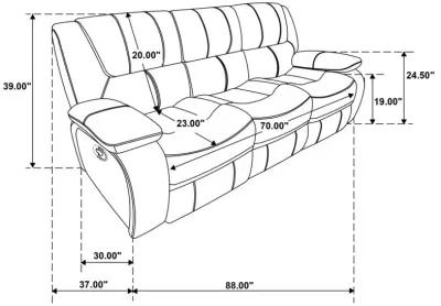 Camila 3-piece Upholstered Reclining Sofa Set Red Faux Leather