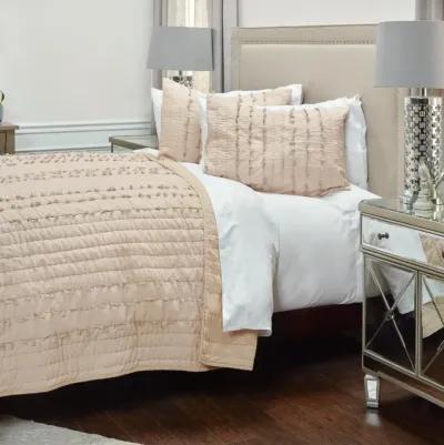 Piper Twin Vertical Stripe Pale Peach  Quilt