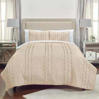 Piper Twin Vertical Stripe Pale Peach  Quilt