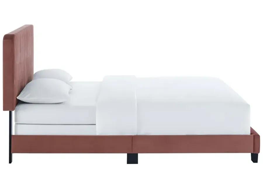 Celine Channel Tufted Performance Velvet Twin Bed