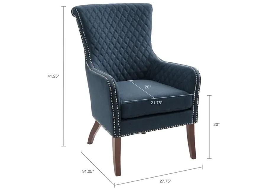 Madison Park Heston Dark Blue Accent Chair