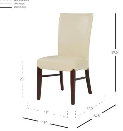 Milton Bonded Leather Dining Side Chair, Cream (Set of 2)