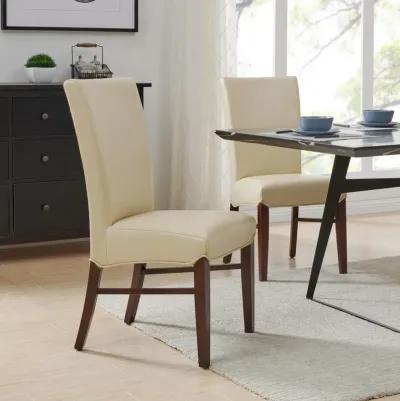 Milton Bonded Leather Dining Side Chair, Cream (Set of 2)