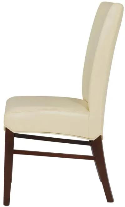 Milton Bonded Leather Dining Side Chair, Cream (Set of 2)