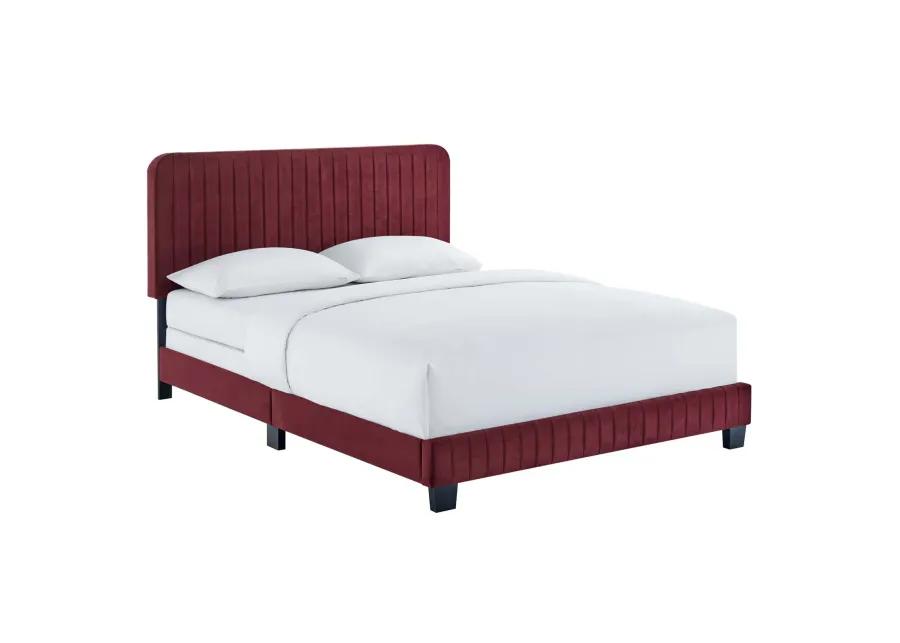 Celine Channel Tufted Performance Velvet Queen Bed