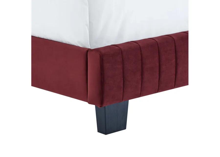 Celine Channel Tufted Performance Velvet Queen Bed