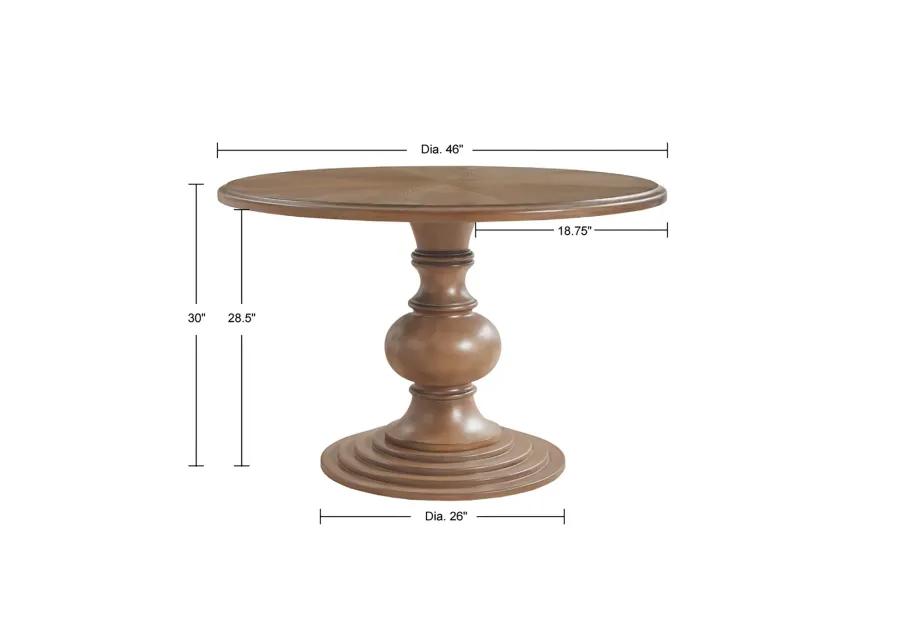 Madison Park Lexi Reclaimed Walnut 46" Round Pedestal Dining Table