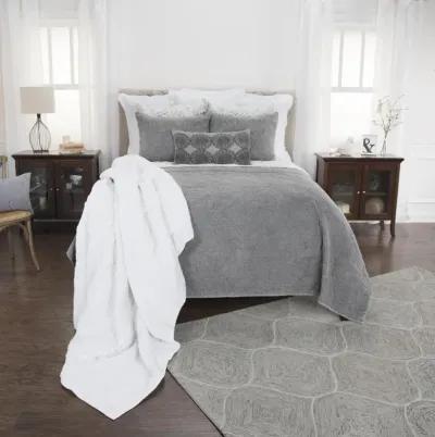 Anthony Queen Medallion Solid Gray Quilt