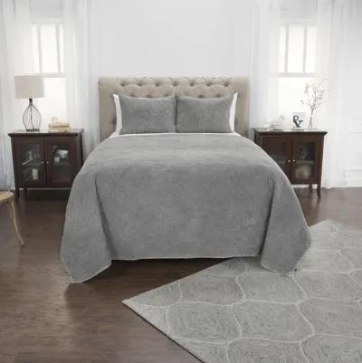 Anthony Queen Medallion Solid Gray Quilt