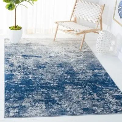 Brentwood 822 Grey / Navy 8' X 10' Large Rectangle Powerloomed Rug