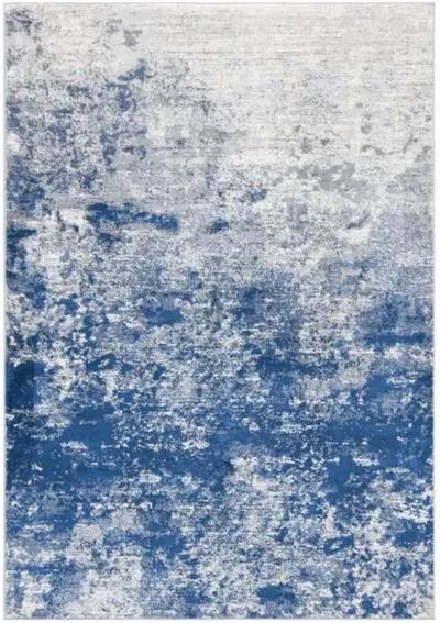 Brentwood 822 Grey / Navy 8' X 10' Large Rectangle Powerloomed Rug