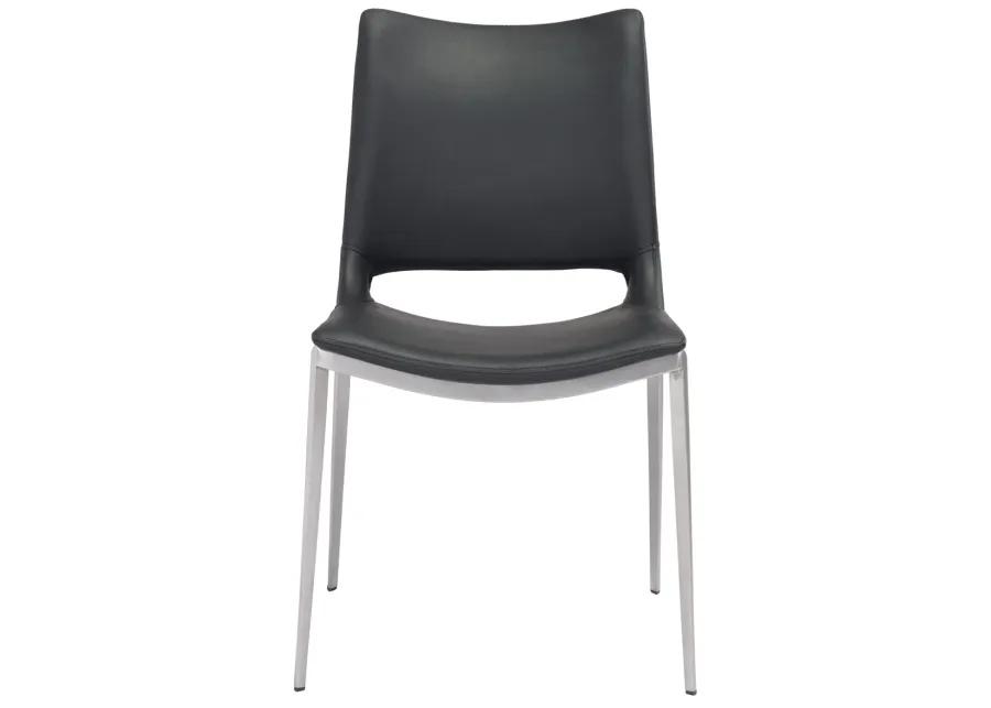 Ace Dining Chair (Set of 2) Black & Silver