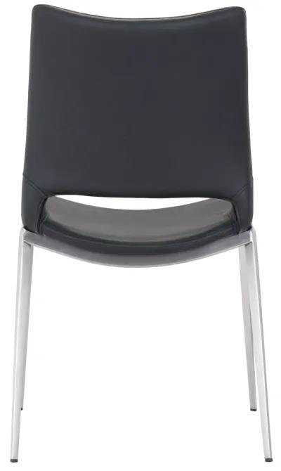 Ace Dining Chair (Set of 2) Black & Silver