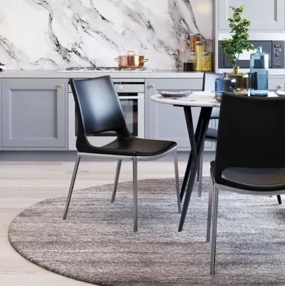 Ace Dining Chair (Set of 2) Black & Silver