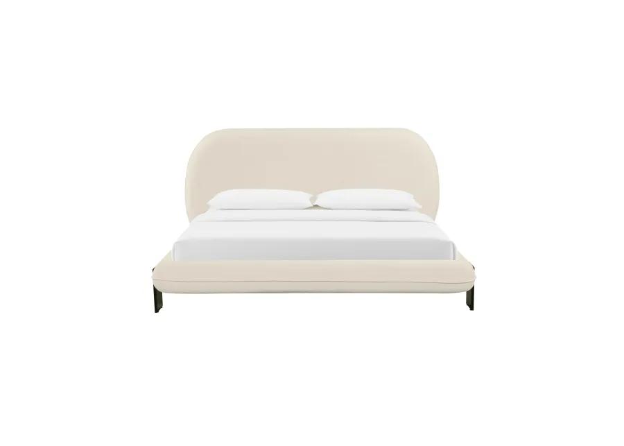 Ophelia Cream Faux Wool Queen Bed