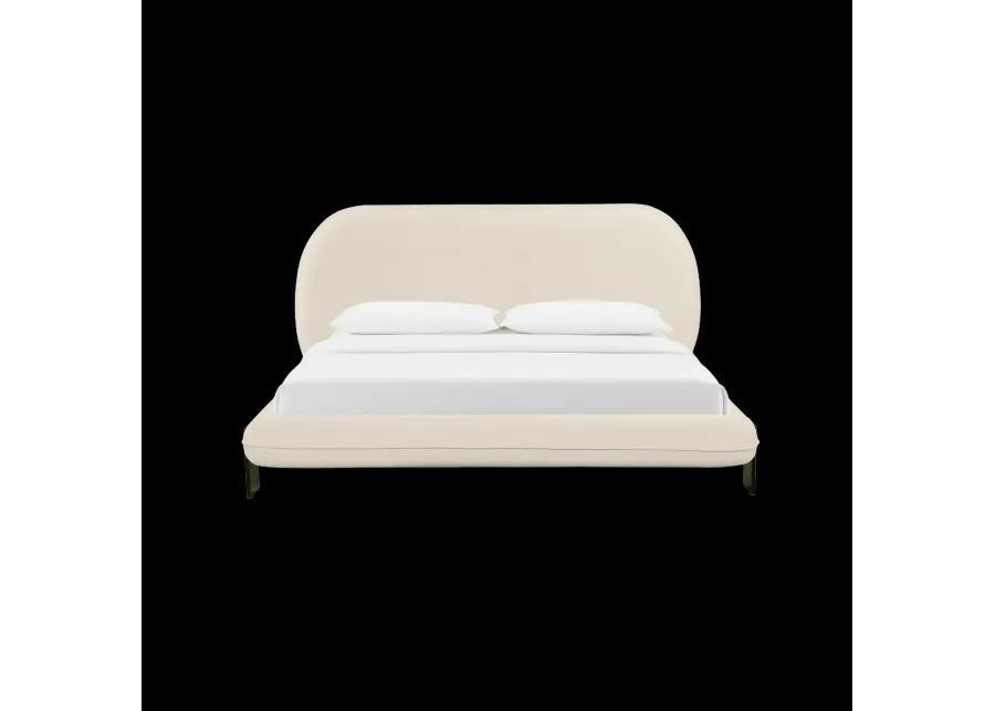 Ophelia Cream Faux Wool Queen Bed