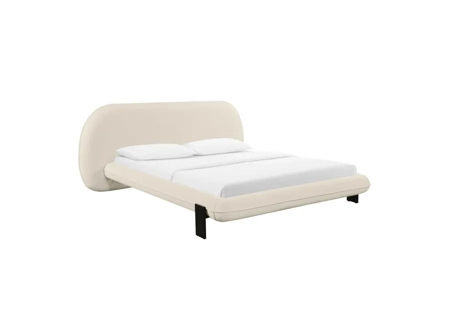 Ophelia Cream Faux Wool Queen Bed