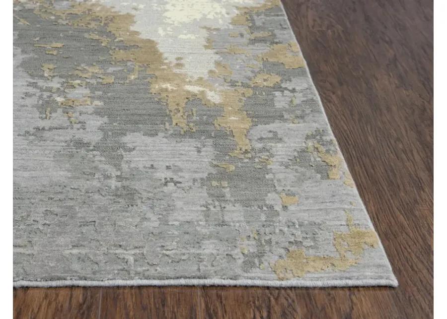 Artistry Gray Abstract NZ Wool/Tencel Blend 10' x 13' Rectangle Rug