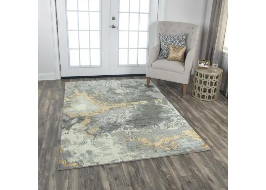 Artistry Gray Abstract NZ Wool/Tencel Blend 10' x 13' Rectangle Rug