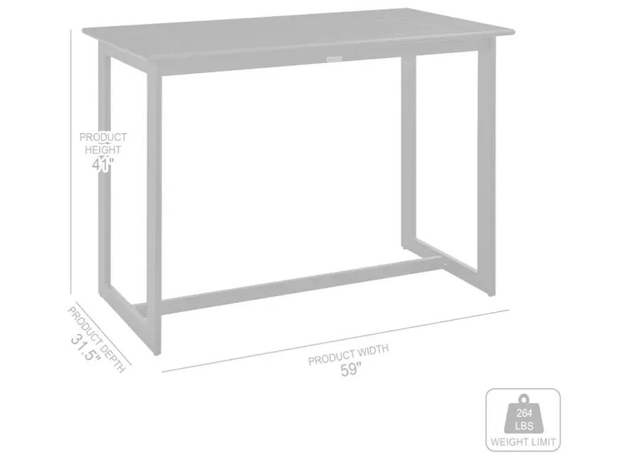 Orlando Outdoor Patio 5-Piece Bar Table Set in Aluminum with Grey Cushions