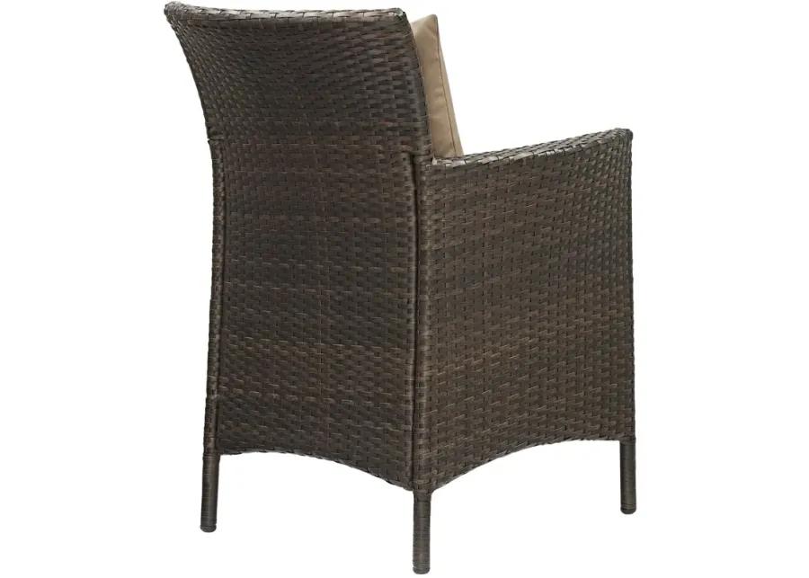 Conduit Outdoor Patio Wicker Rattan Dining Armchair Set of 4