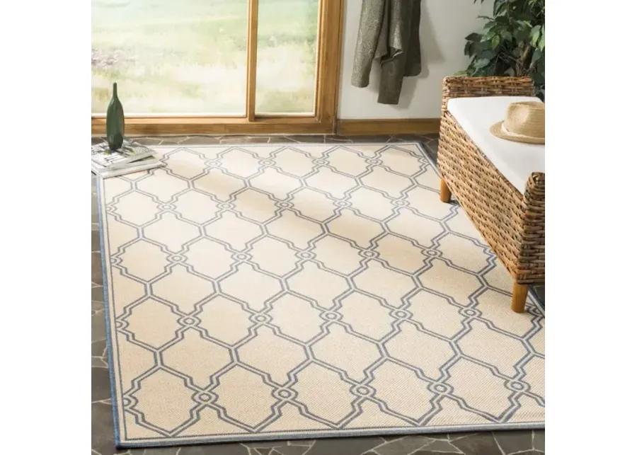 LINDEN 124 Collection LND124N-4 Cream / Blue 4' X 6'