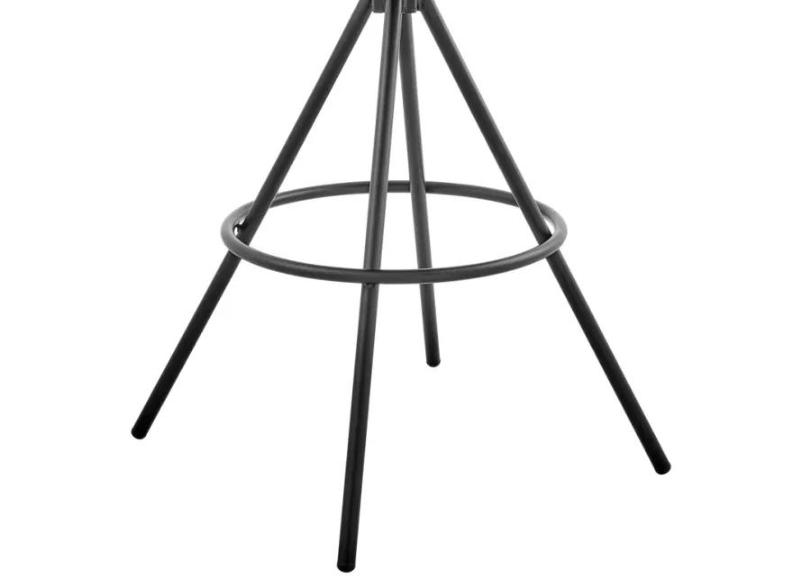 Odessa 30" Bar Height Bar Stool in Charcoal Fabric and Black Finish