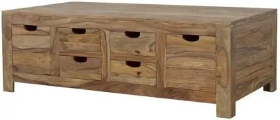 Esther 6-drawer Storage Coffee Table Natural Sheesham