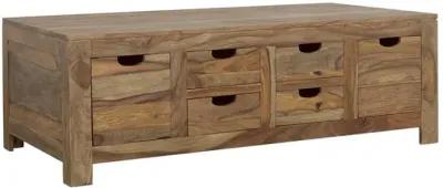 Esther 6-drawer Storage Coffee Table Natural Sheesham