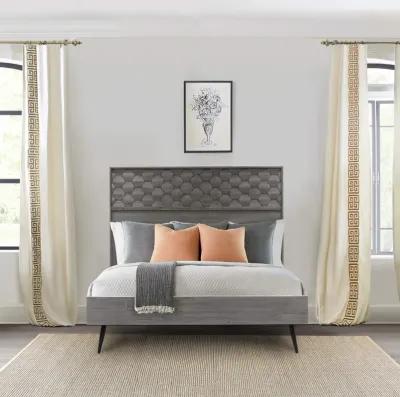 Makena Queen Platform Bed Frame in Grey Acacia Wood