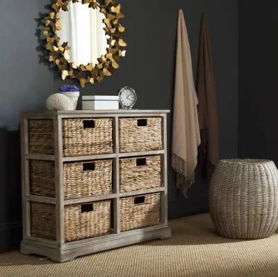 KEENAN 6 WICKER BASKET STORAGE CHEST