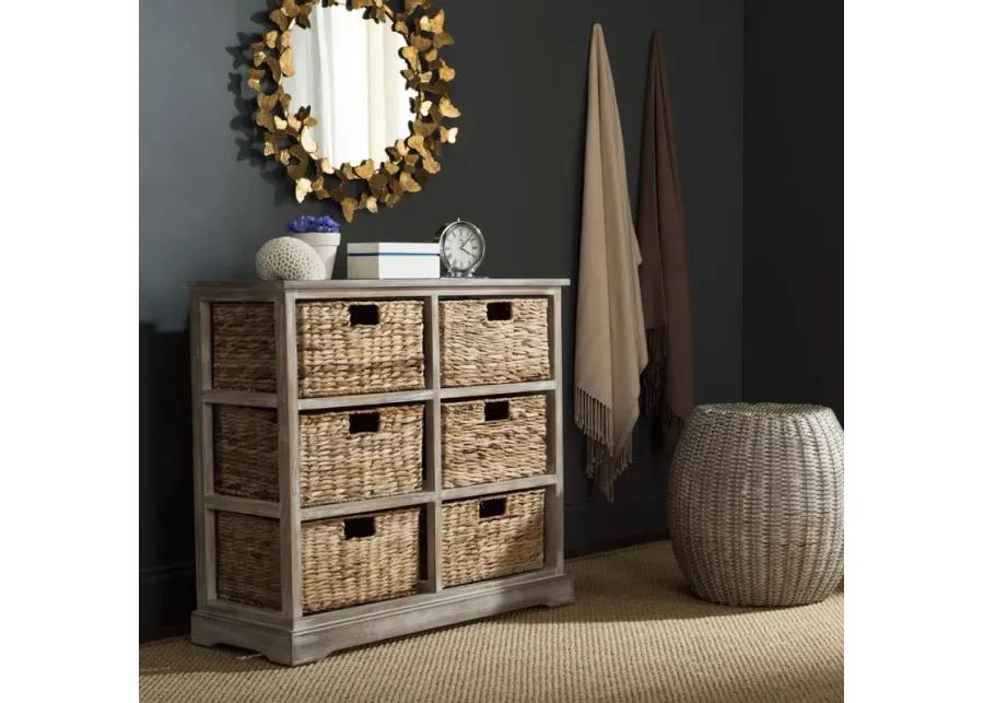 KEENAN 6 WICKER BASKET STORAGE CHEST