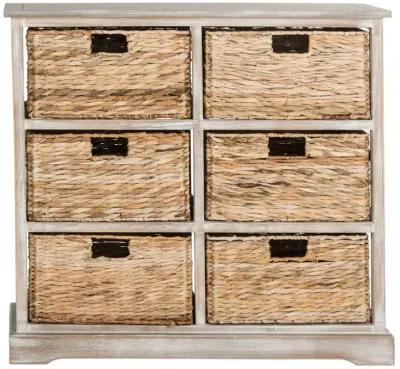 KEENAN 6 WICKER BASKET STORAGE CHEST