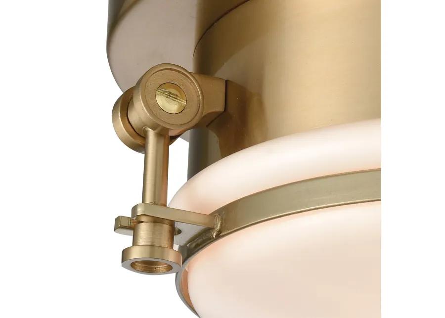 Riley 10" Wide 1-Light Flush Mount - Satin Brass