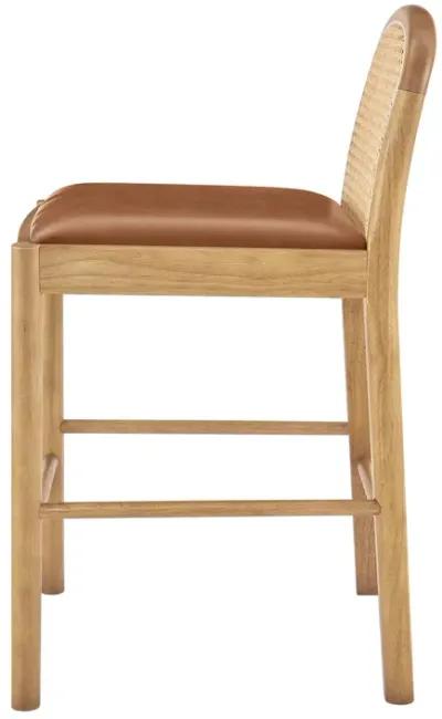 Donna KD PU Rattan Counter Stool, Borneo Chocolate