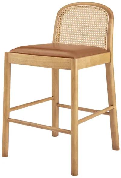 Donna KD PU Rattan Counter Stool, Borneo Chocolate