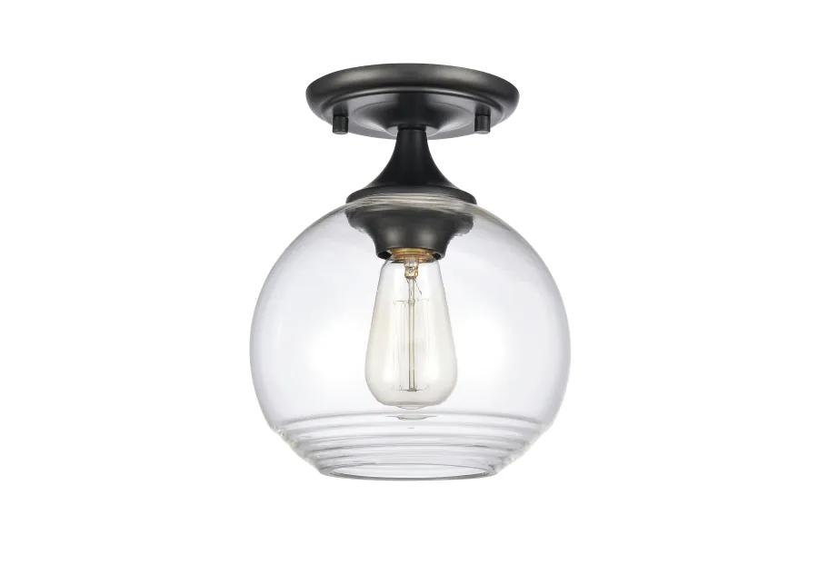 Angie 8" Wide 1-Light Semi Flush Mount - Matte Black