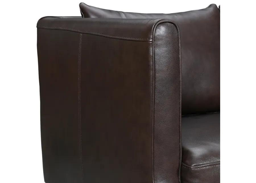 Vincenza 85" Dark Brown Leather Sofa