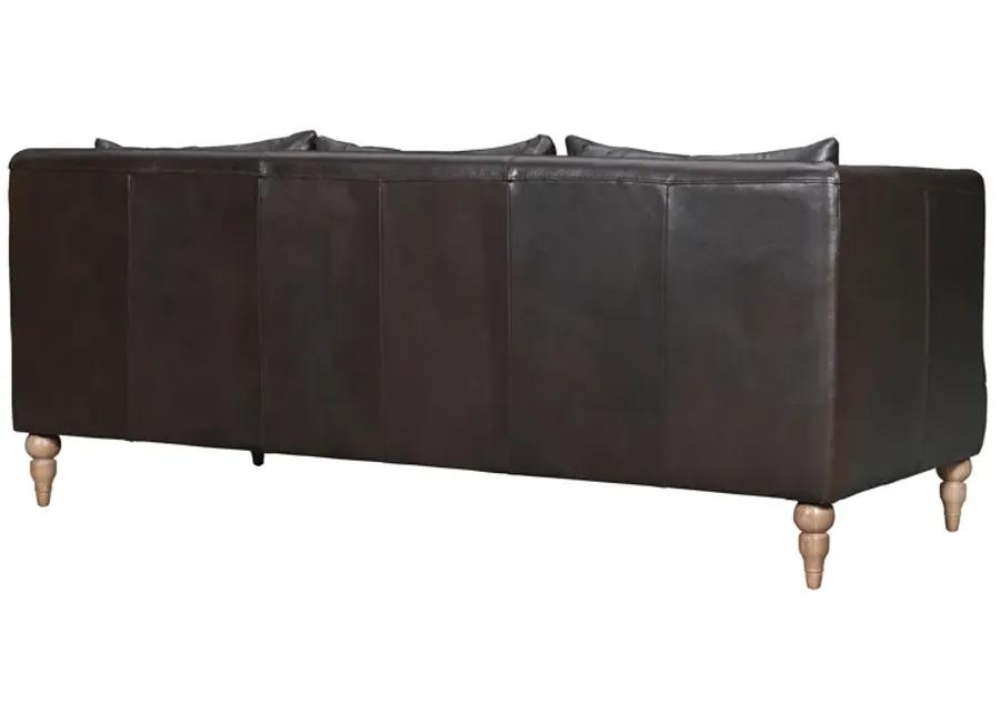 Vincenza 85" Dark Brown Leather Sofa