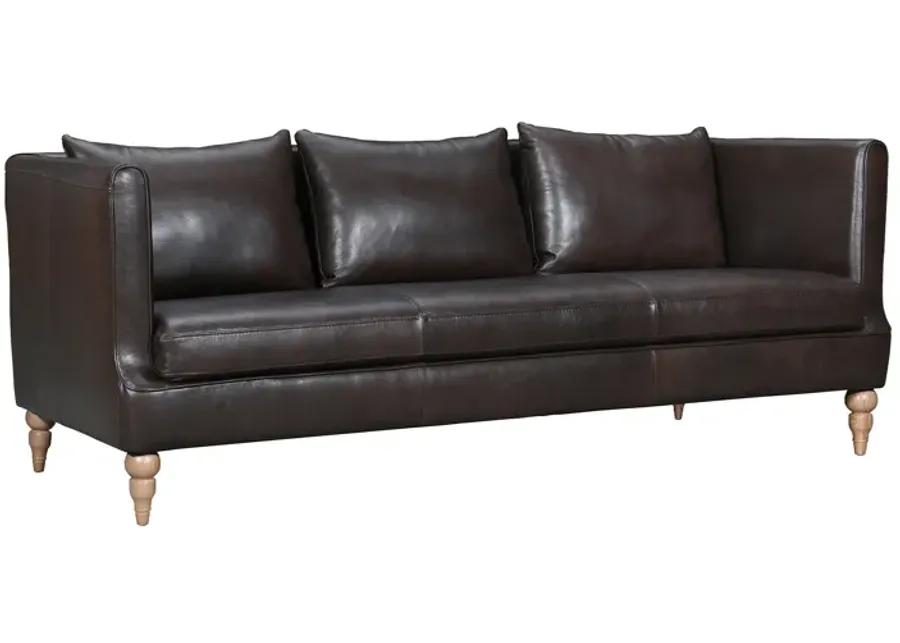 Vincenza 85" Dark Brown Leather Sofa