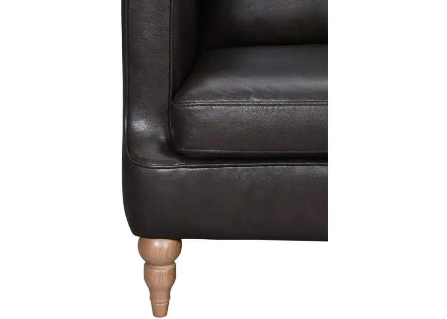 Vincenza 85" Dark Brown Leather Sofa