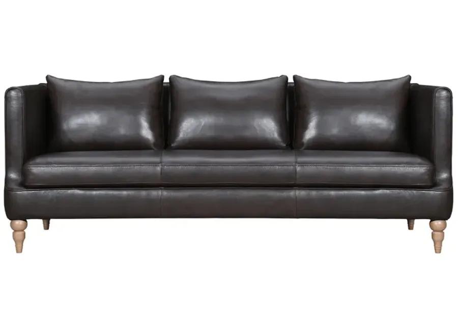 Vincenza 85" Dark Brown Leather Sofa