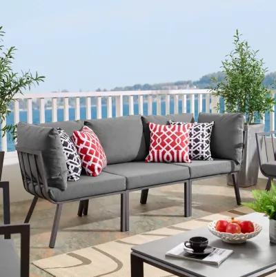 Riverside 3 Piece Outdoor Patio Aluminum Sectional Sofa Set