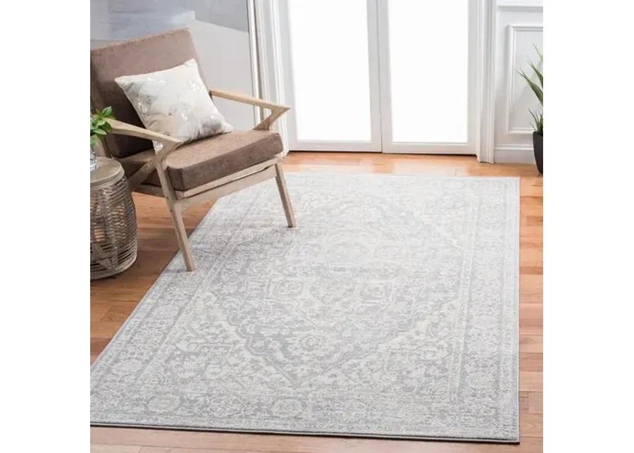 Brentwood 832 Light Grey / Ivory 5'-3" X 7'-6" Medium Rectangle Powerloomed Rug