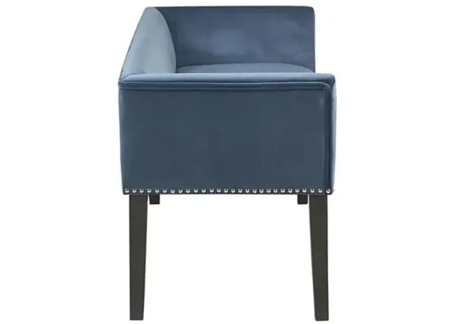 Madison Park Welburn Blue Accent Bench