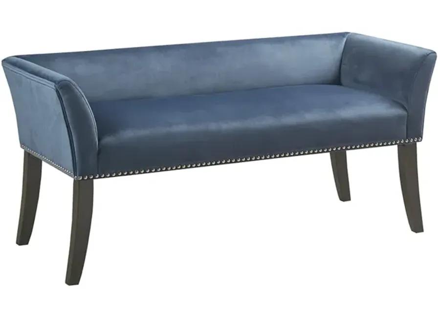 Madison Park Welburn Blue Accent Bench