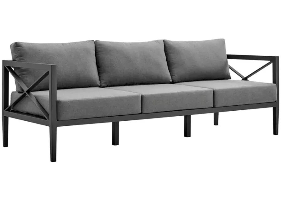 Sonoma Outdoor 4 piece Set in Dark Grey Finish and Dark Grey Cushions