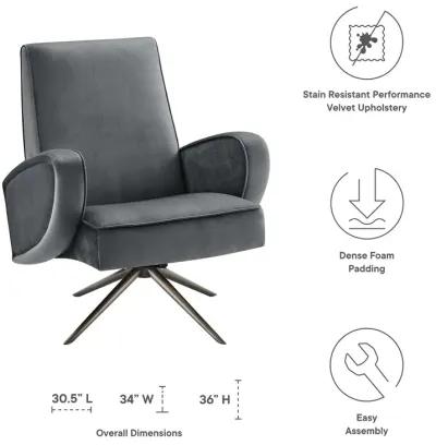 Superior Performance Velvet Swivel Chair