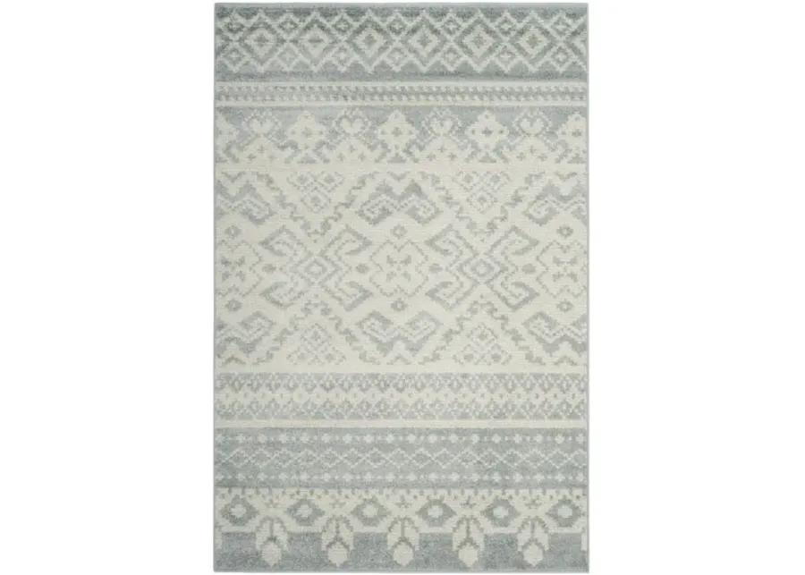 Adirondack Contemporary Slate / Ivory 5'-1" X 7'-6" Powerloomed Rug